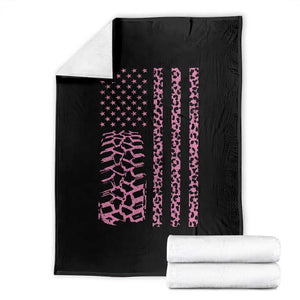 Off Road Car Wheel Pink Leopard Print American Flag Throw Blanket TS11 Black Print Your Wear
