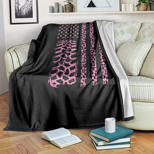 Off Road Car Wheel Pink Leopard Print American Flag Throw Blanket TS11 Print Your Wear