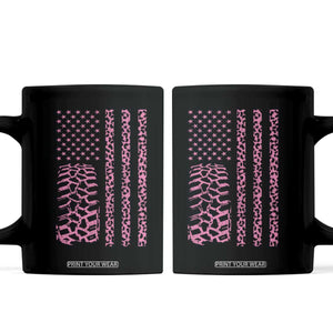 Off Road Car Wheel Pink Leopard Print American Flag Coffee Mug TS11 Black Print Your Wear