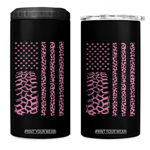 Off Road Car Wheel Pink Leopard Print American Flag 4 in 1 Can Cooler Tumbler TS11 One Size: 16 oz Black Print Your Wear