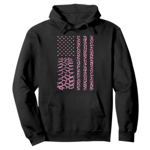 Off Road Car Wheel Pink Leopard Print American Flag Hoodie TS11 Black Print Your Wear