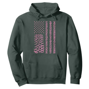 Off Road Car Wheel Pink Leopard Print American Flag Hoodie TS11 Dark Forest Green Print Your Wear