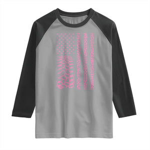 Off Road Car Wheel Pink Leopard Print American Flag Raglan Shirt TS11 Sport Gray Black Print Your Wear