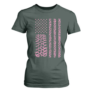 Off Road Car Wheel Pink Leopard Print American Flag T Shirt For Women TS11 Dark Forest Green Print Your Wear