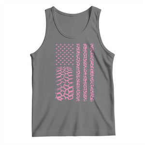 Off Road Car Wheel Pink Leopard Print American Flag Tank Top TS11 Black Heather Print Your Wear