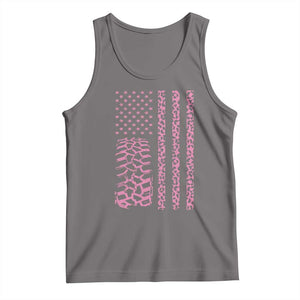 Off Road Car Wheel Pink Leopard Print American Flag Tank Top TS11 Deep Heather Print Your Wear