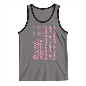 Off Road Car Wheel Pink Leopard Print American Flag Tank Top TS11 Deep Heather Black Print Your Wear