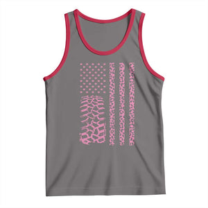 Off Road Car Wheel Pink Leopard Print American Flag Tank Top TS11 Deep Heather Red Print Your Wear