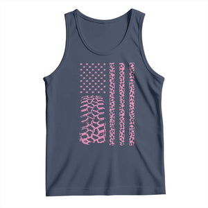 Off Road Car Wheel Pink Leopard Print American Flag Tank Top TS11 Navy Print Your Wear