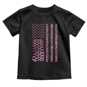 Off Road Car Wheel Pink Leopard Print American Flag Toddler T Shirt TS11 Black Print Your Wear