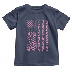 Off Road Car Wheel Pink Leopard Print American Flag Toddler T Shirt TS11 Navy Print Your Wear