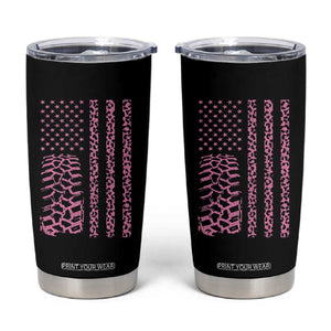 Off Road Car Wheel Pink Leopard Print American Flag Tumbler Cup TS11 Black Print Your Wear