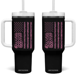 Off Road Car Wheel Pink Leopard Print American Flag Tumbler With Handle TS11 One Size: 40 oz Black Print Your Wear