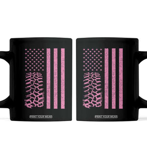 Off Road Car Wheel Vintage Pink American Flag Coffee Mug TS11 Black Print Your Wear