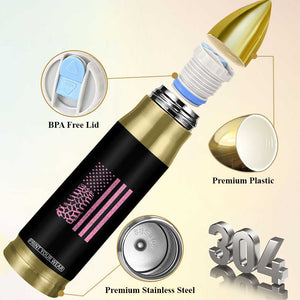 Off Road Car Wheel Vintage Pink American Flag Bullet Tumbler TS11 Print Your Wear