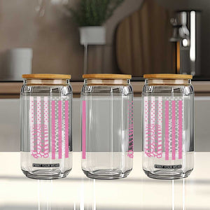 Off Road Car Wheel Vintage Pink American Flag Glass Can TS11 Print Your Wear