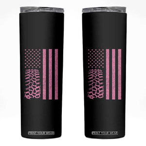 Off Road Car Wheel Vintage Pink American Flag Skinny Tumbler TS11 Black Print Your Wear