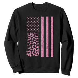 Off Road Car Wheel Vintage Pink American Flag Sweatshirt TS11 Black Print Your Wear