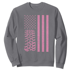 Off Road Car Wheel Vintage Pink American Flag Sweatshirt TS11 Charcoal Print Your Wear