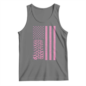 Off Road Car Wheel Vintage Pink American Flag Tank Top TS11 Black Heather Print Your Wear