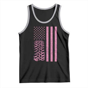 Off Road Car Wheel Vintage Pink American Flag Tank Top TS11 Black Athletic Heather Print Your Wear