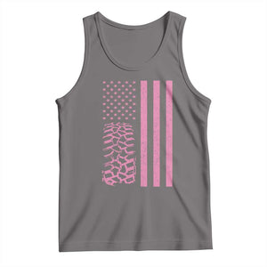 Off Road Car Wheel Vintage Pink American Flag Tank Top TS11 Deep Heather Print Your Wear
