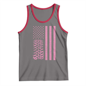 Off Road Car Wheel Vintage Pink American Flag Tank Top TS11 Deep Heather Red Print Your Wear