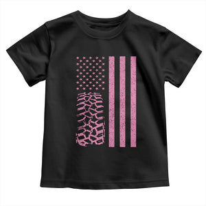 Off Road Car Wheel Vintage Pink American Flag Toddler T Shirt TS11 Black Print Your Wear