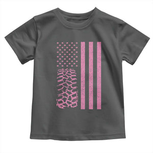 Off Road Car Wheel Vintage Pink American Flag Toddler T Shirt TS11 Dark Heather Print Your Wear