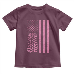 Off Road Car Wheel Vintage Pink American Flag Toddler T Shirt TS11 Maroon Print Your Wear