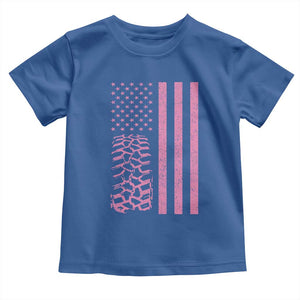 Off Road Car Wheel Vintage Pink American Flag Toddler T Shirt TS11 Royal Blue Print Your Wear