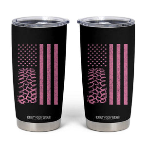 Off Road Car Wheel Vintage Pink American Flag Tumbler Cup TS11 Black Print Your Wear