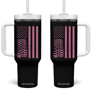 Off Road Car Wheel Vintage Pink American Flag Tumbler With Handle TS11 One Size: 40 oz Black Print Your Wear