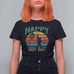 Happy Dot Day Bigfoot T Shirt For Women American Flag Retro Sunset TS11 Black Print Your Wear