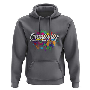 Happy Dot Day Hoodie Creativity Starts With A Dot Colorful Dots Watercolor TS11 Charcoal Print Your Wear