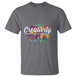 Happy Dot Day T Shirt Creativity Starts With A Dot Colorful Dots Watercolor TS11 Charcoal Print Your Wear