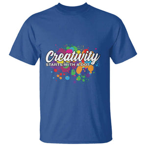 Happy Dot Day T Shirt Creativity Starts With A Dot Colorful Dots Watercolor TS11 Royal Blue Print Your Wear