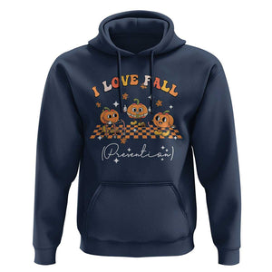 Funny Fall Physical Therapy Hoodie I Love Fall Prevention Retro Groove Pumpkin TS11 Navy Print Your Wear