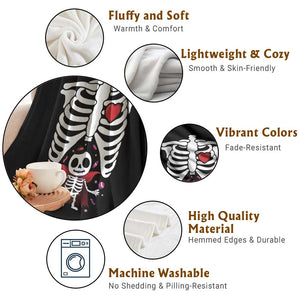 Pregnancy Announcement Throw Blanket Halloween Vampire Skeleton Monster Baby Pregnant Candy TS11 Print Your Wear