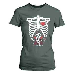 Pregnancy Announcement T Shirt For Women Halloween Vampire Skeleton Monster Baby Pregnant Candy TS11 Dark Forest Green Print Your Wear
