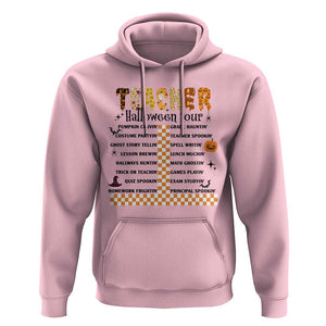 Funny Teacher Halloween Tour Hoodie Spooky Teacher Activities Pumpkin Witch Hat Bat TS11 Light Pink Print Your Wear