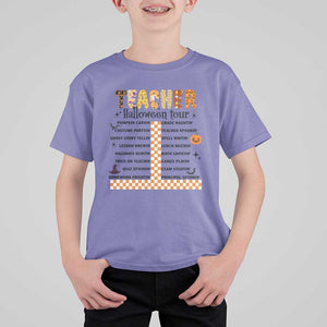 Funny Teacher Halloween Tour T Shirt For Kid Spooky Teacher Activities Pumpkin Witch Hat Bat TS11 Violet Print Your Wear
