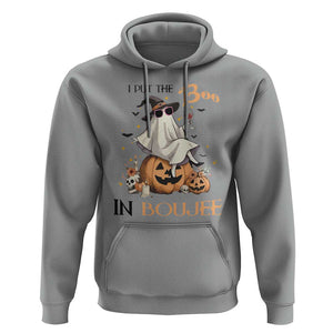 I Put The Boo In Boujee Hoodie Halloween Cute Lady Ghost Is Drinking Wine Pumpkin TS11 Sport Gray Print Your Wear