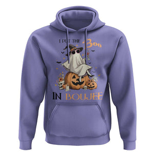 I Put The Boo In Boujee Hoodie Halloween Cute Lady Ghost Is Drinking Wine Pumpkin TS11 Violet Print Your Wear