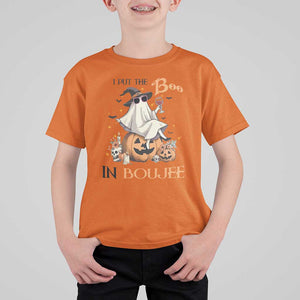 I Put The Boo In Boujee T Shirt For Kid Halloween Cute Lady Ghost Is Drinking Wine Pumpkin TS11 Orange Print Your Wear
