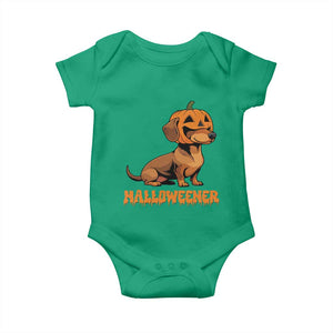 Funny Halloween Dachshund Baby Onesie Halloweener Pumpkin Wiener Dog TS11 Irish Green Print Your Wear