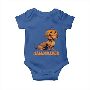 Funny Halloween Dachshund Baby Onesie Halloweener Pumpkin Wiener Dog TS11 Royal Blue Print Your Wear