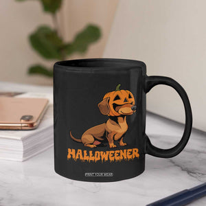Funny Halloween Dachshund Coffee Mug Halloweener Pumpkin Wiener Dog TS11 Print Your Wear