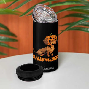 Funny Halloween Dachshund 4 in 1 Can Cooler Tumbler Halloweener Pumpkin Wiener Dog TS11 Print Your Wear