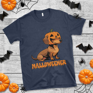 Funny Halloween Dachshund T Shirt Halloweener Pumpkin Wiener Dog TS11 Navy Print Your Wear